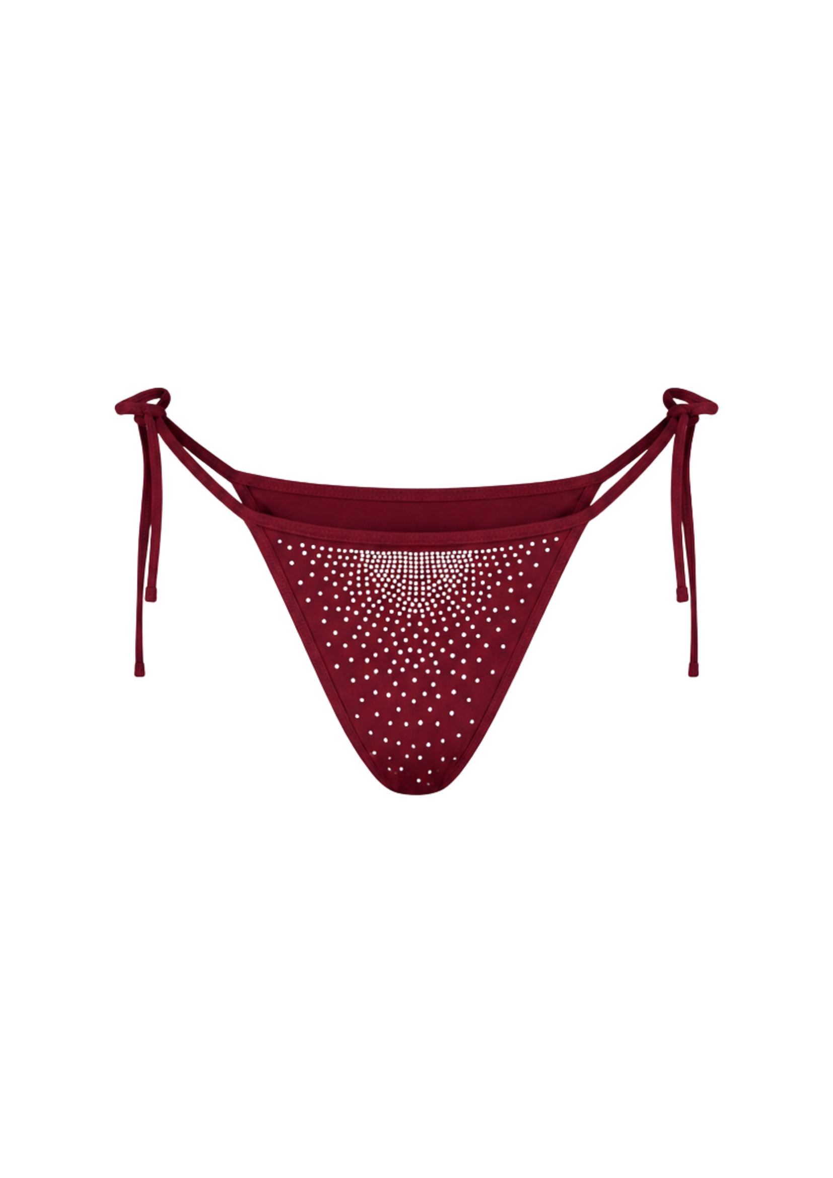 Niihai X Main Rose Triangle Bikini Bottom, Burgundy