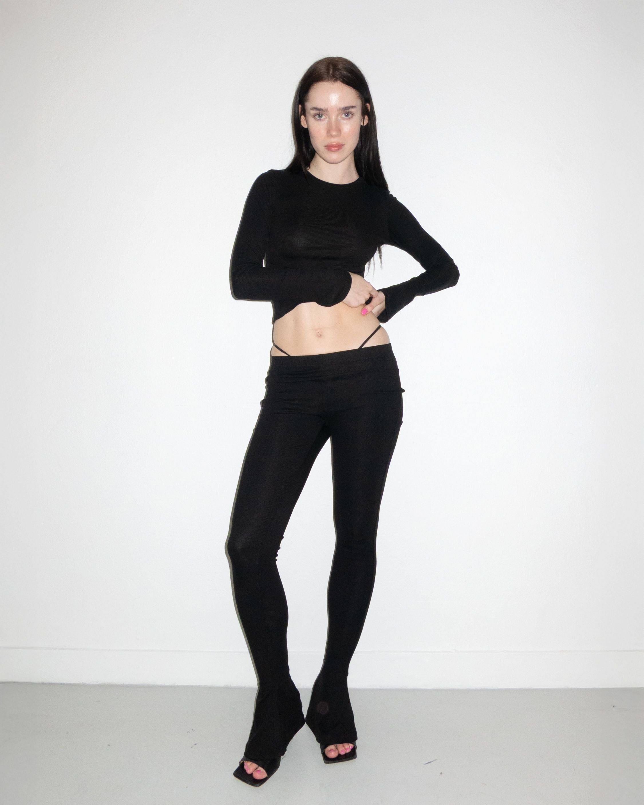 Ultrasoft Rib Kick Tights, Black