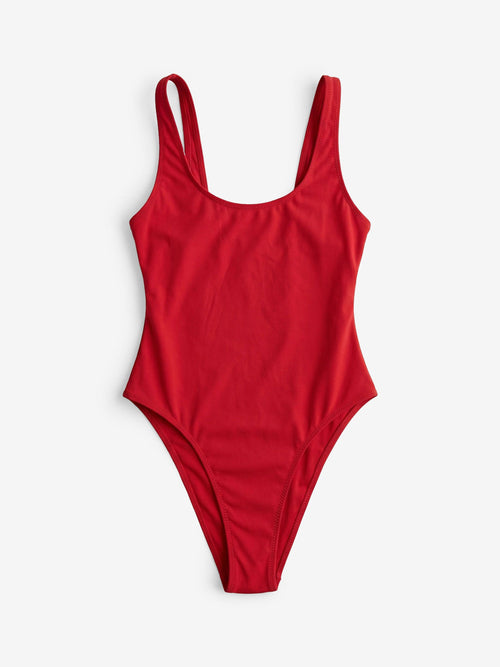 Main Rose Scoop Swimsuit Red