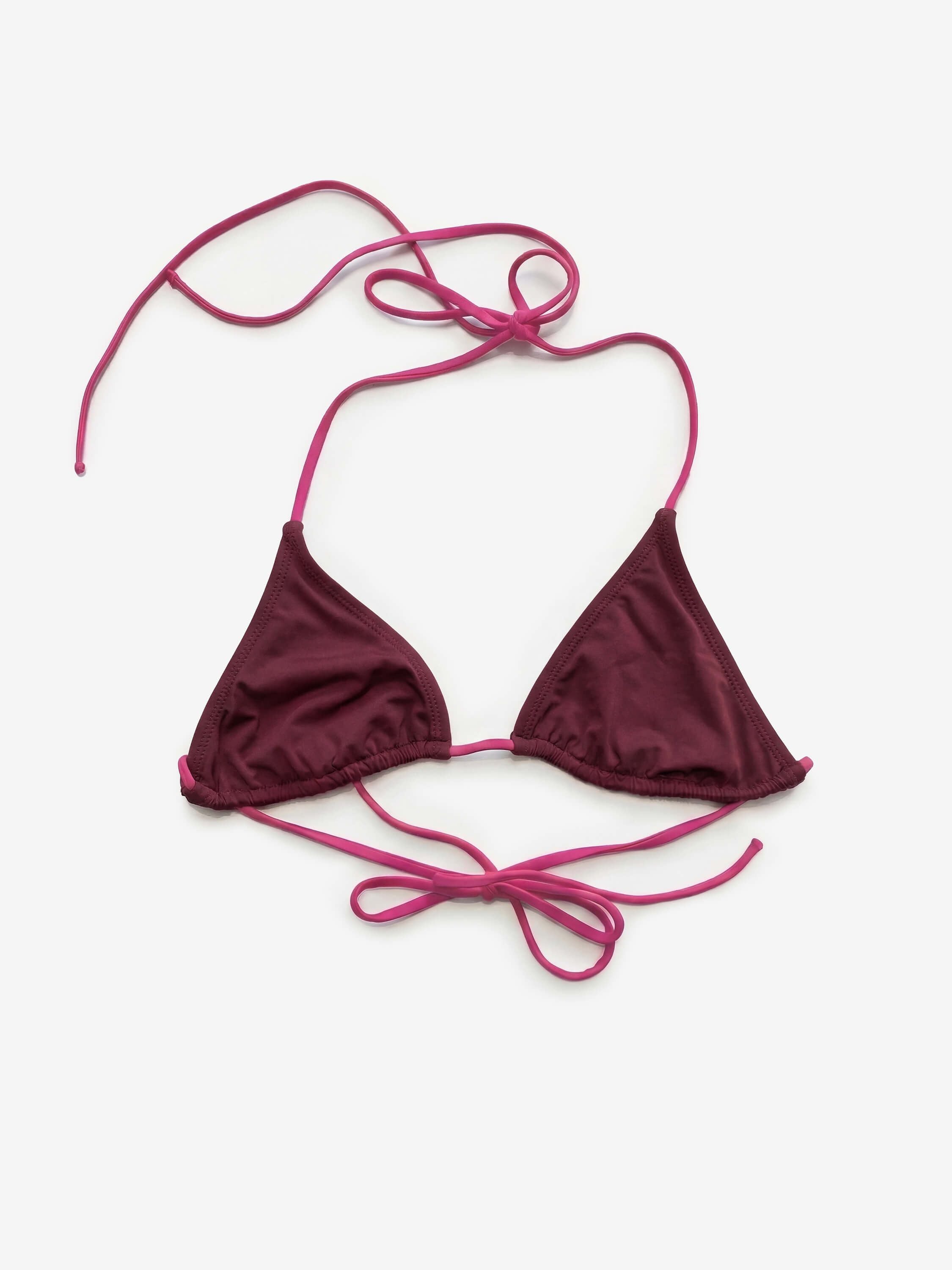 Main Rose Triangle Bikini Hot Pink & Burgundy
