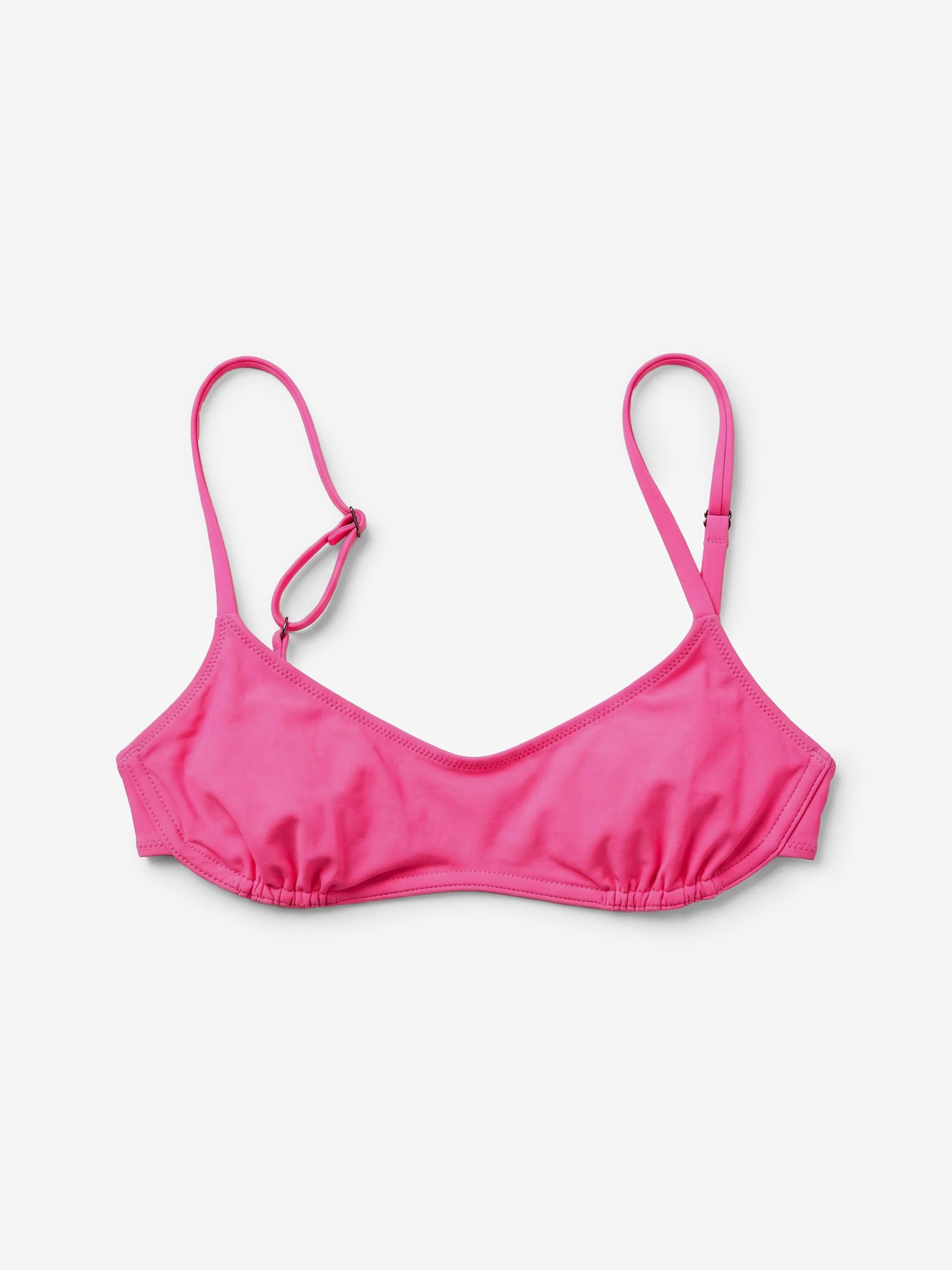 Main Rose Scoop Bikini Top Hot Pink