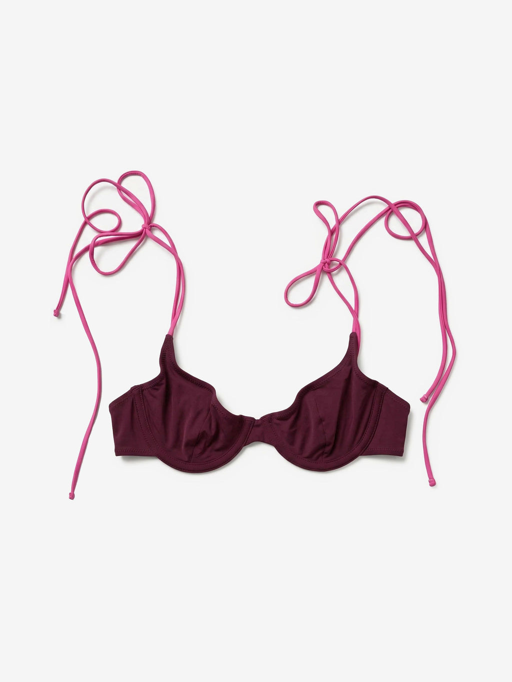 Main Rose Underwire Bikini Top Burgundy & Hot Pink