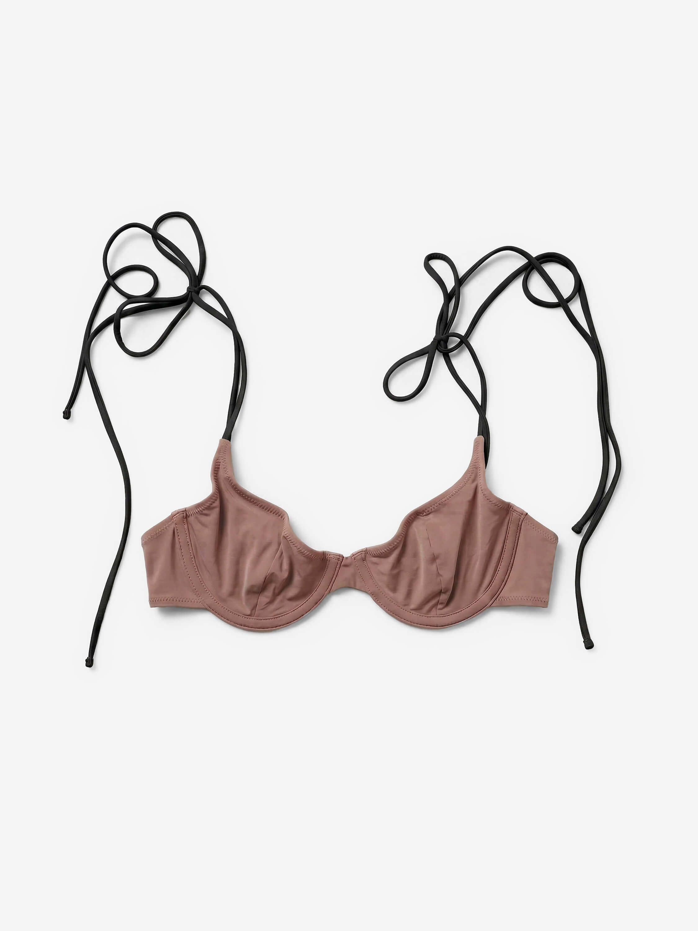 Main Rose Underwire Bikini Top Taupe & Black