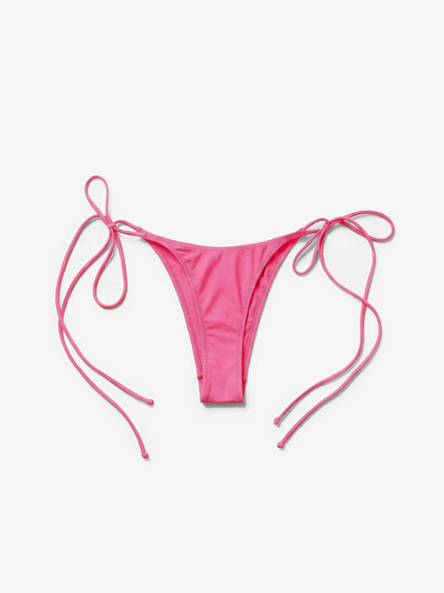 Main Rose Tie Bikini Bottom Hot Pink