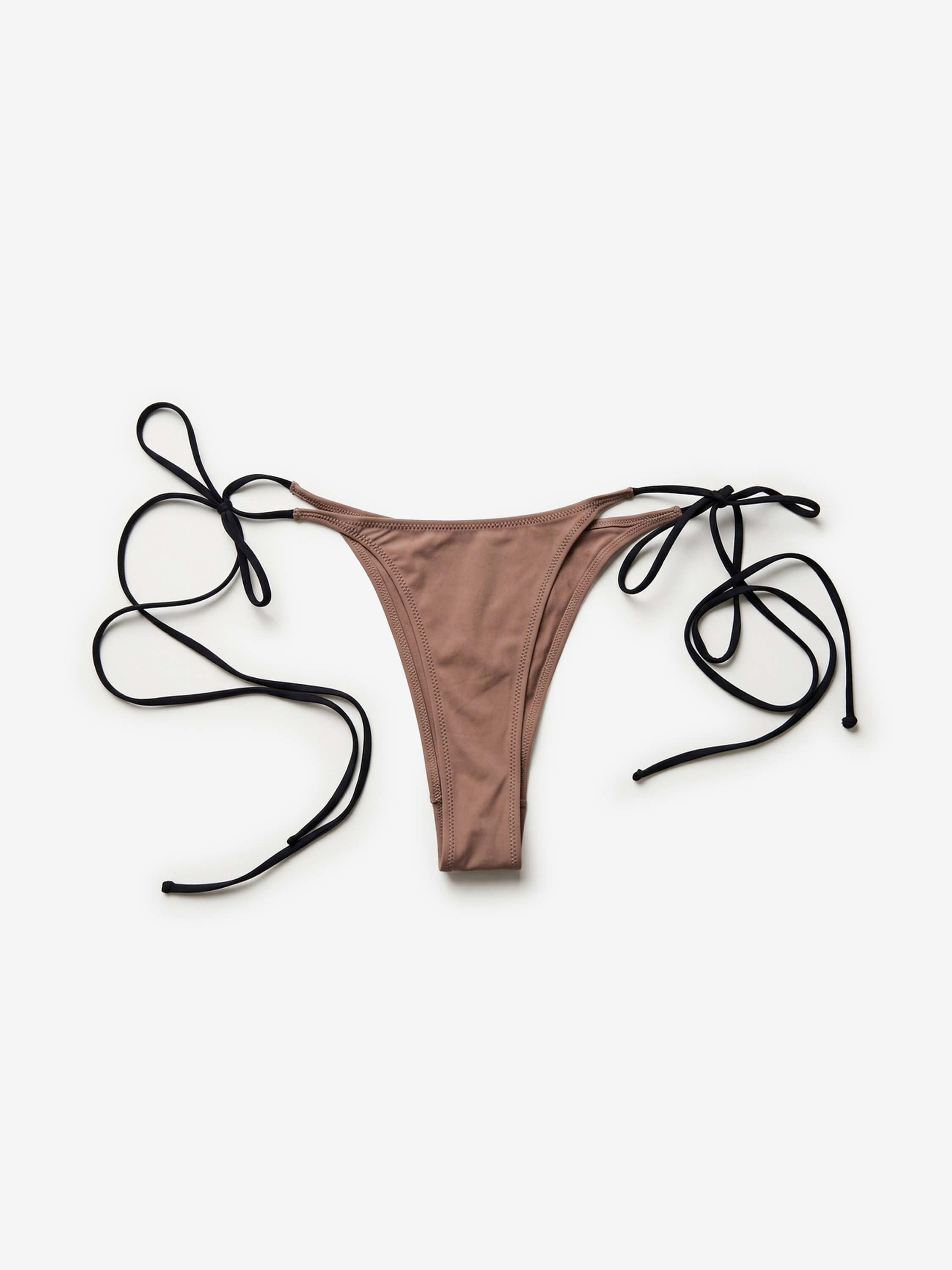 Tie Bikini Bottom Taupe & Black