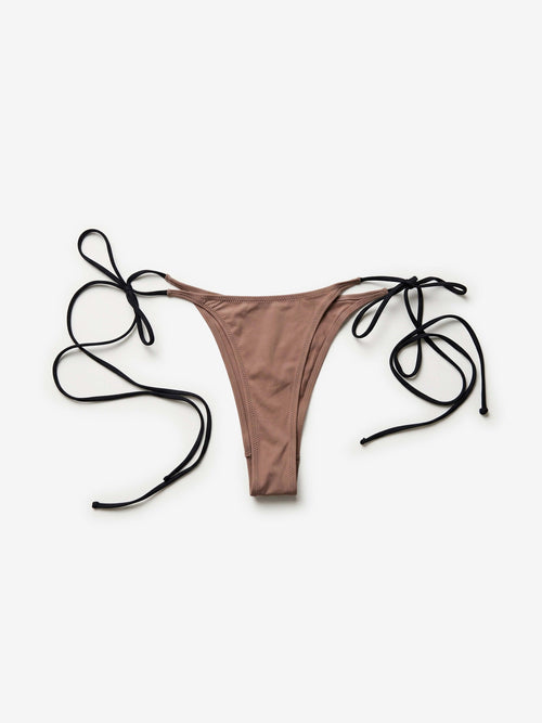 Tie Bikini Bottom Taupe & Black