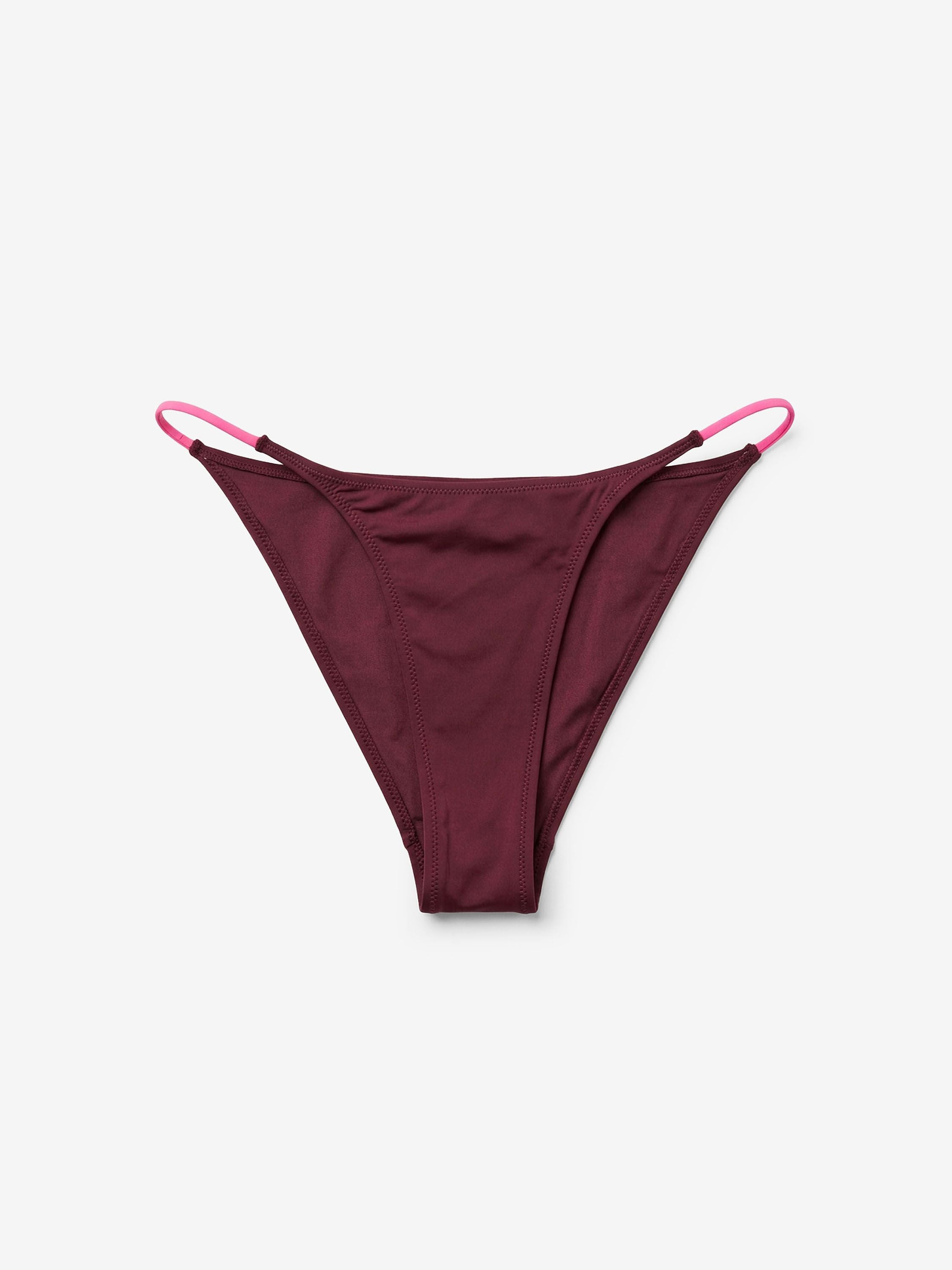Minimal Brief Bikini Bottom Burgundy Hot Pink