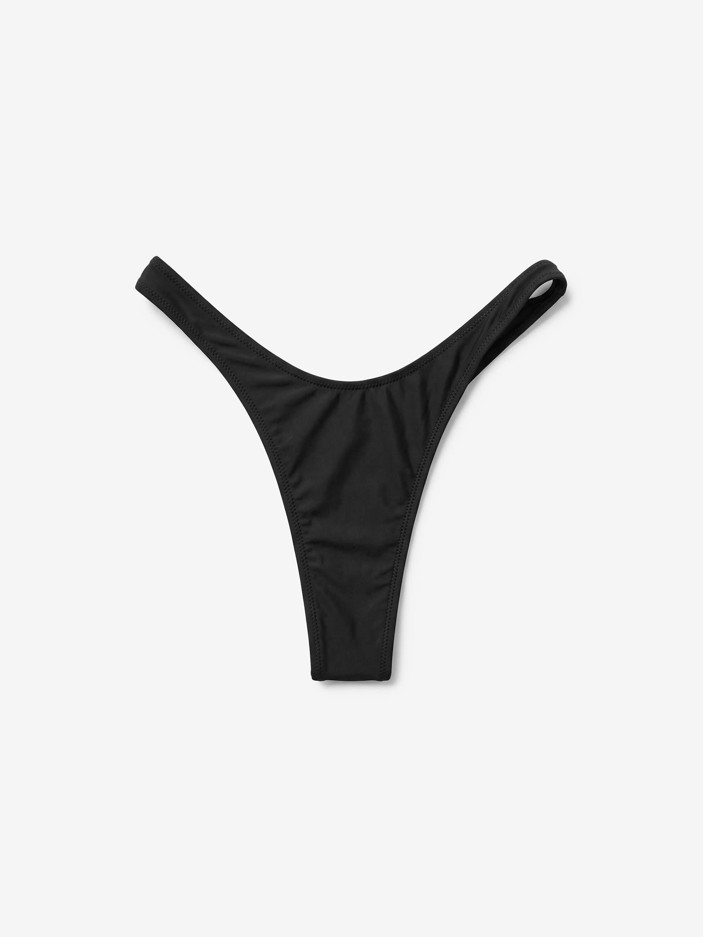 Dipped Cheeky Bikini Bottom Black