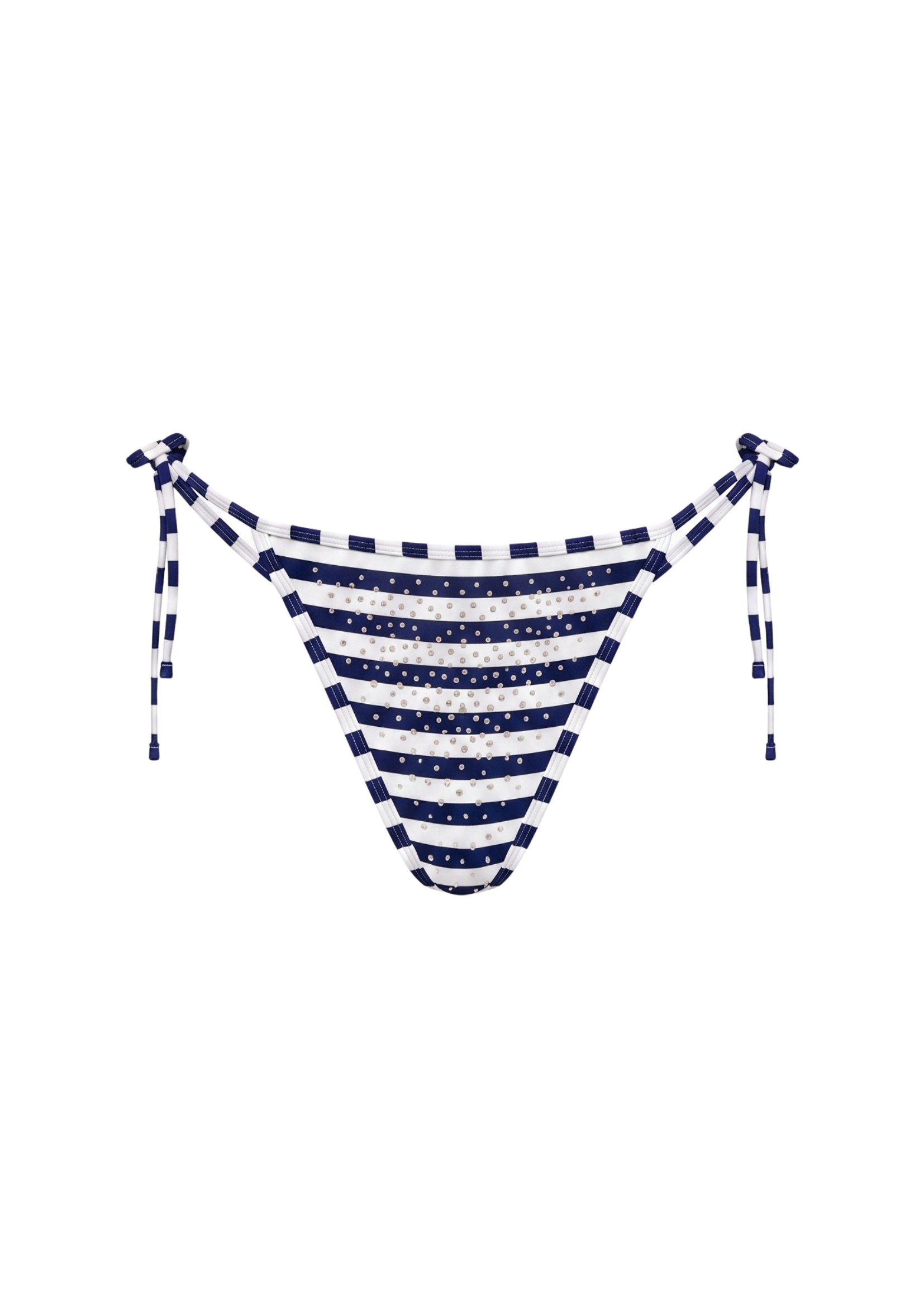 Niihai X Main Rose Triangle Bikini Bottom, Blue White Stripes