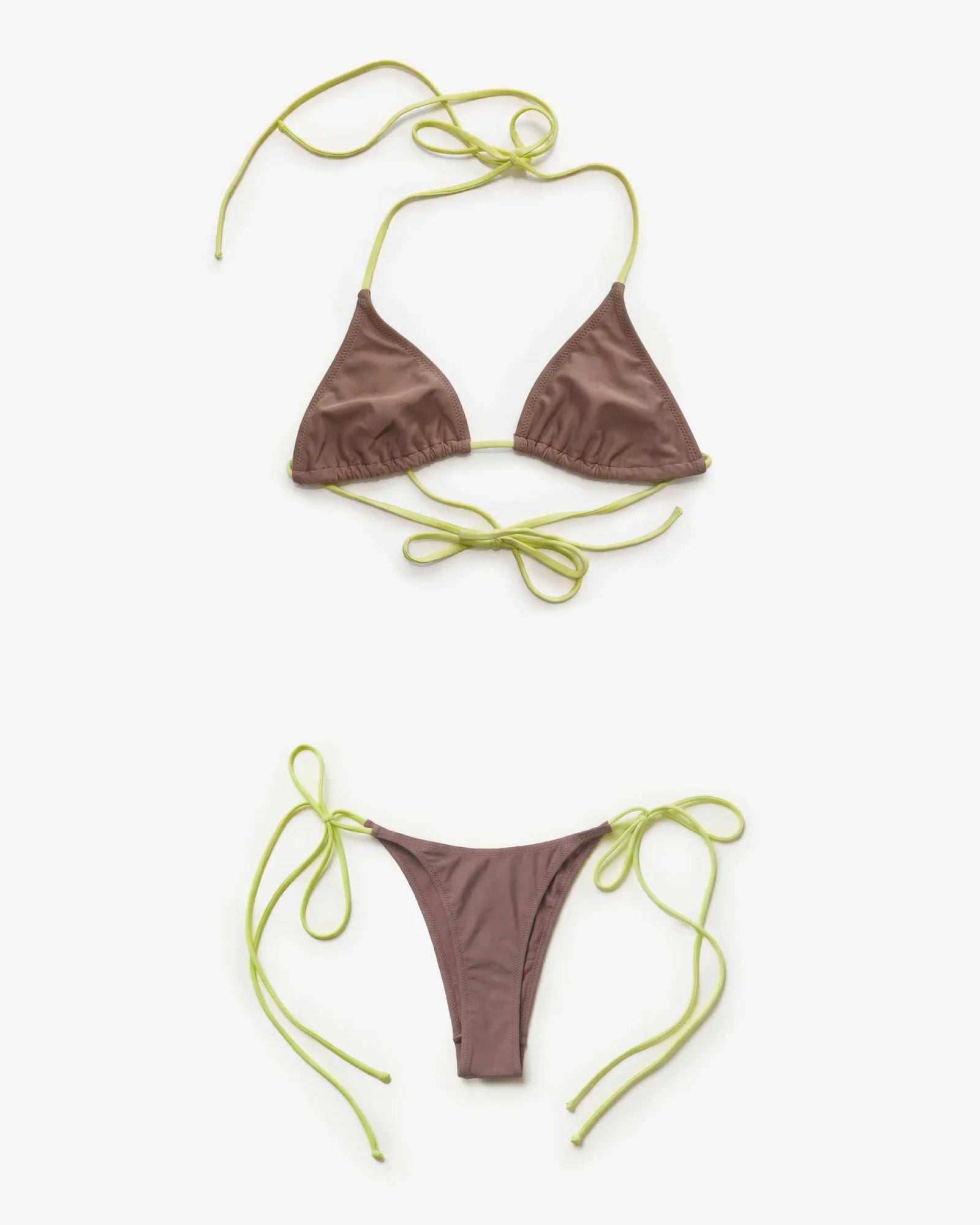 Basic Beach Triangle Set, Taupe & Citrus