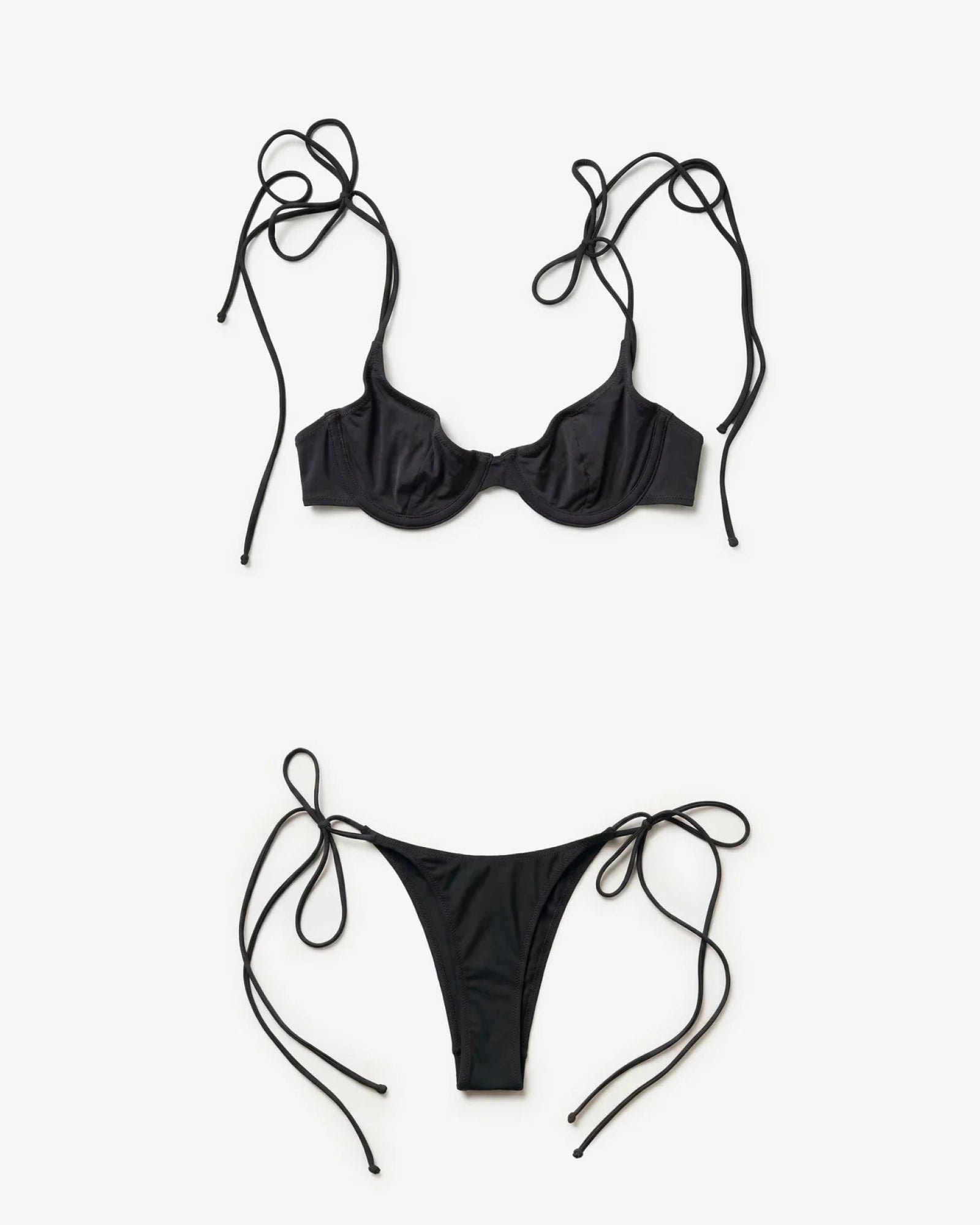 Sun Soaked Underwire Tie Set, Black