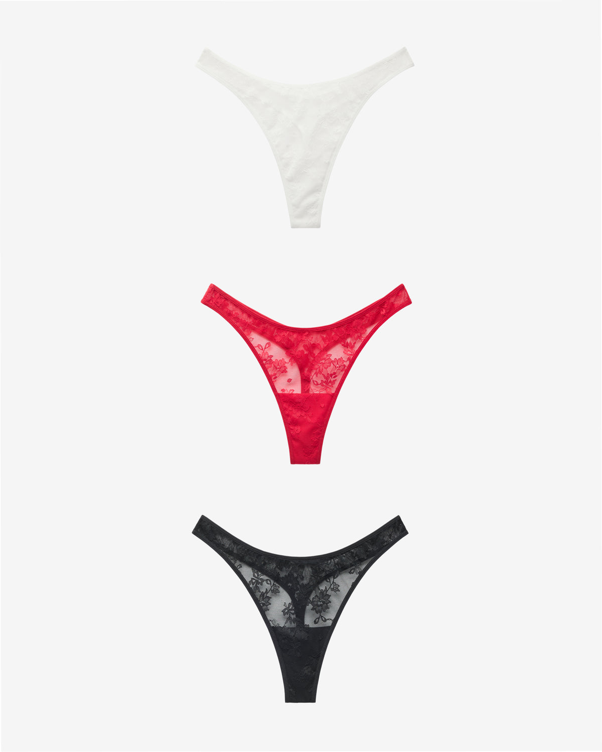 lace dipped thong, set