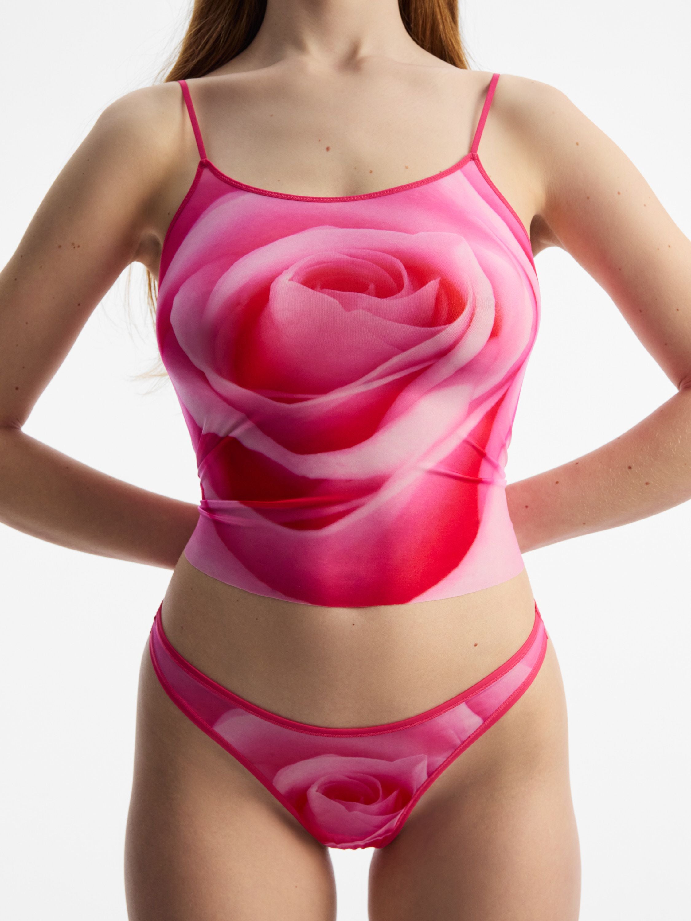 Sheer Stretch Camisole, Pink Rose