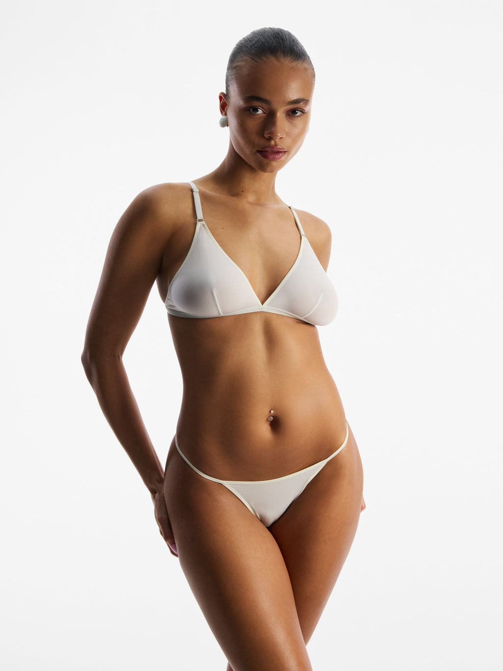 Micro Flex Triangle Bralette, White
