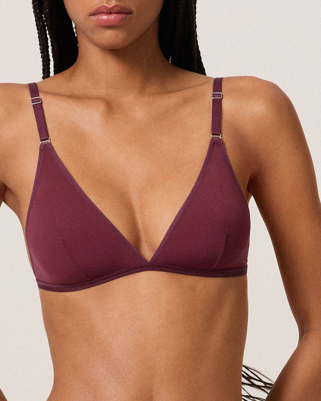 Micro Flex Triangle Bralette, Burgundy