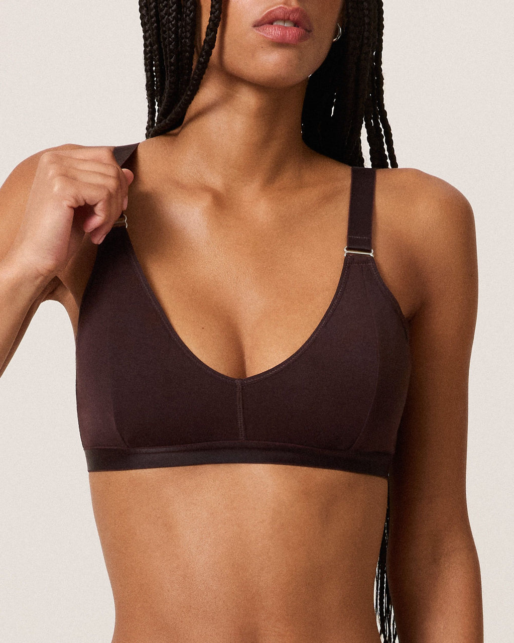 Pure Modal Plunge Bralette, Espresso