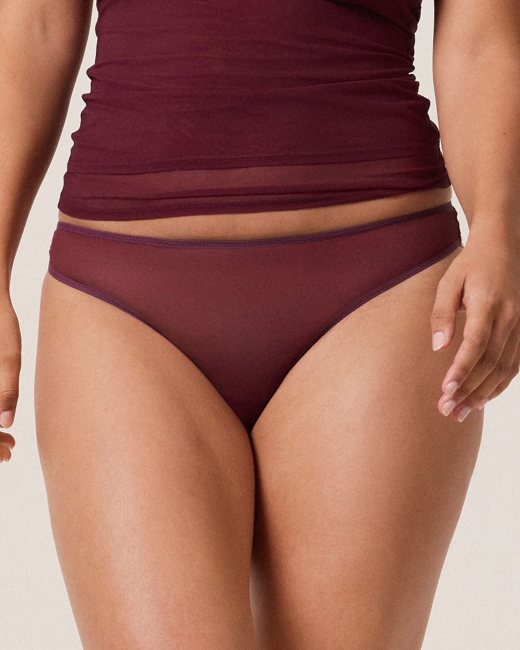 Fine Mesh Cheeky, Burgundy