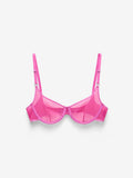 Fine Mesh Underwire Scoop Bra, Hot Pink