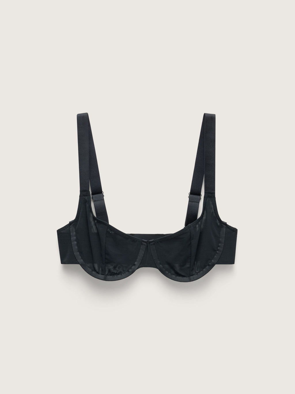 Power Mesh Underwire Demi Bra, Black