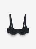 Power Mesh Underwire Demi Bra, Black