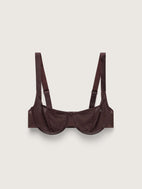 Power Mesh Underwire Demi Bra, Espresso