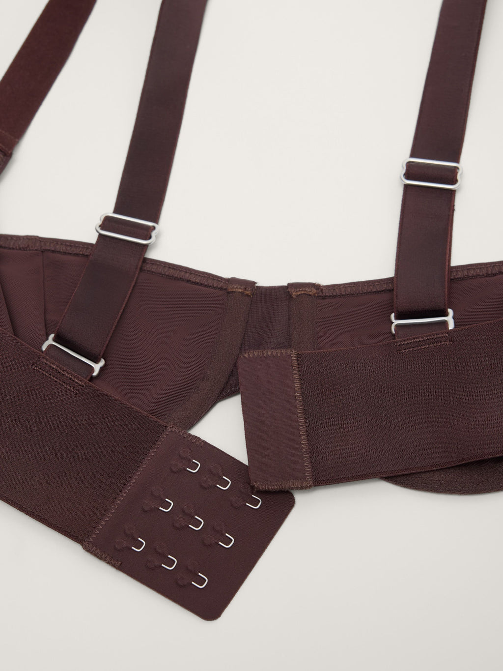 Power Mesh Underwire Demi Bra, Espresso