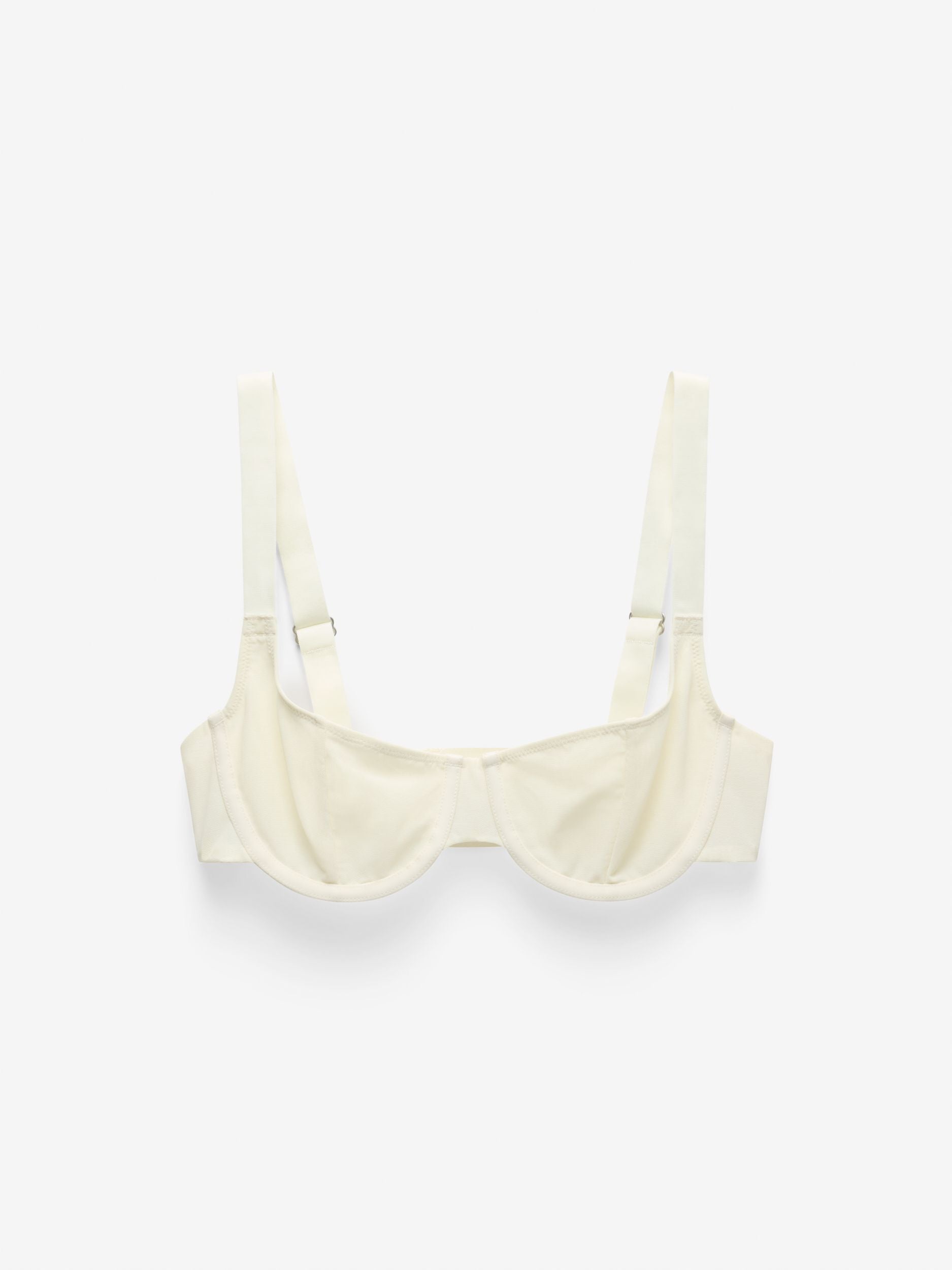Power Mesh Underwire Demi Bra, Ivory