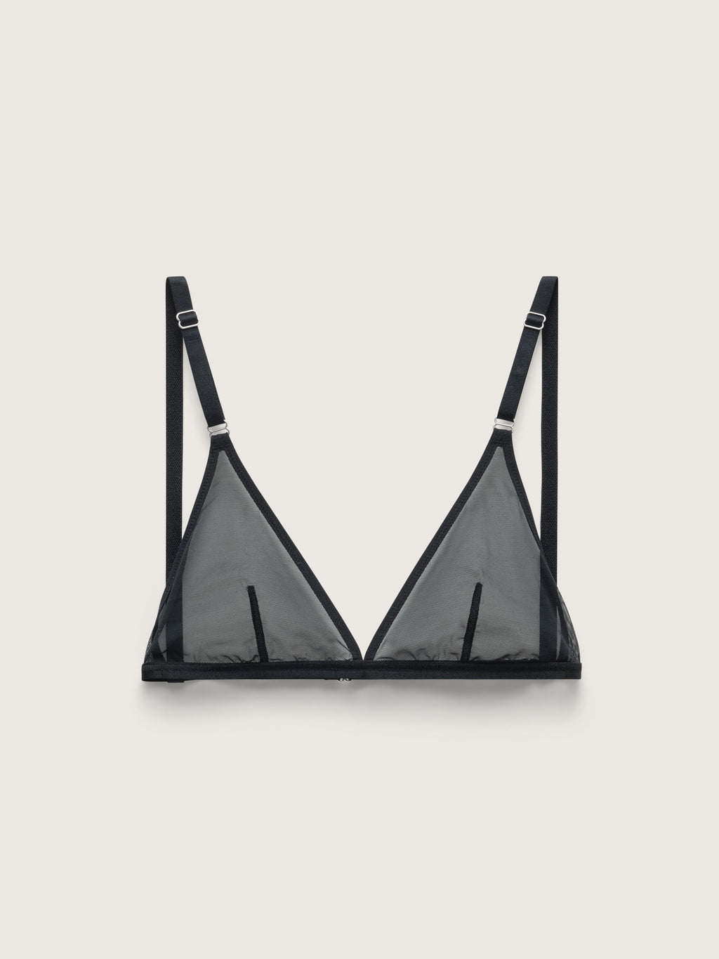 Fine Mesh Triangle Bralette, Black
