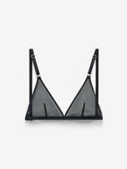 Fine Mesh Triangle Bralette, Black