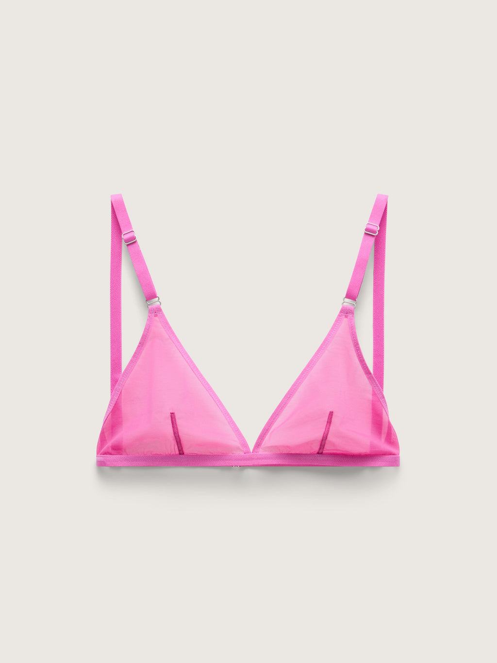 Fine Mesh Triangle Bralette, Hot Pink