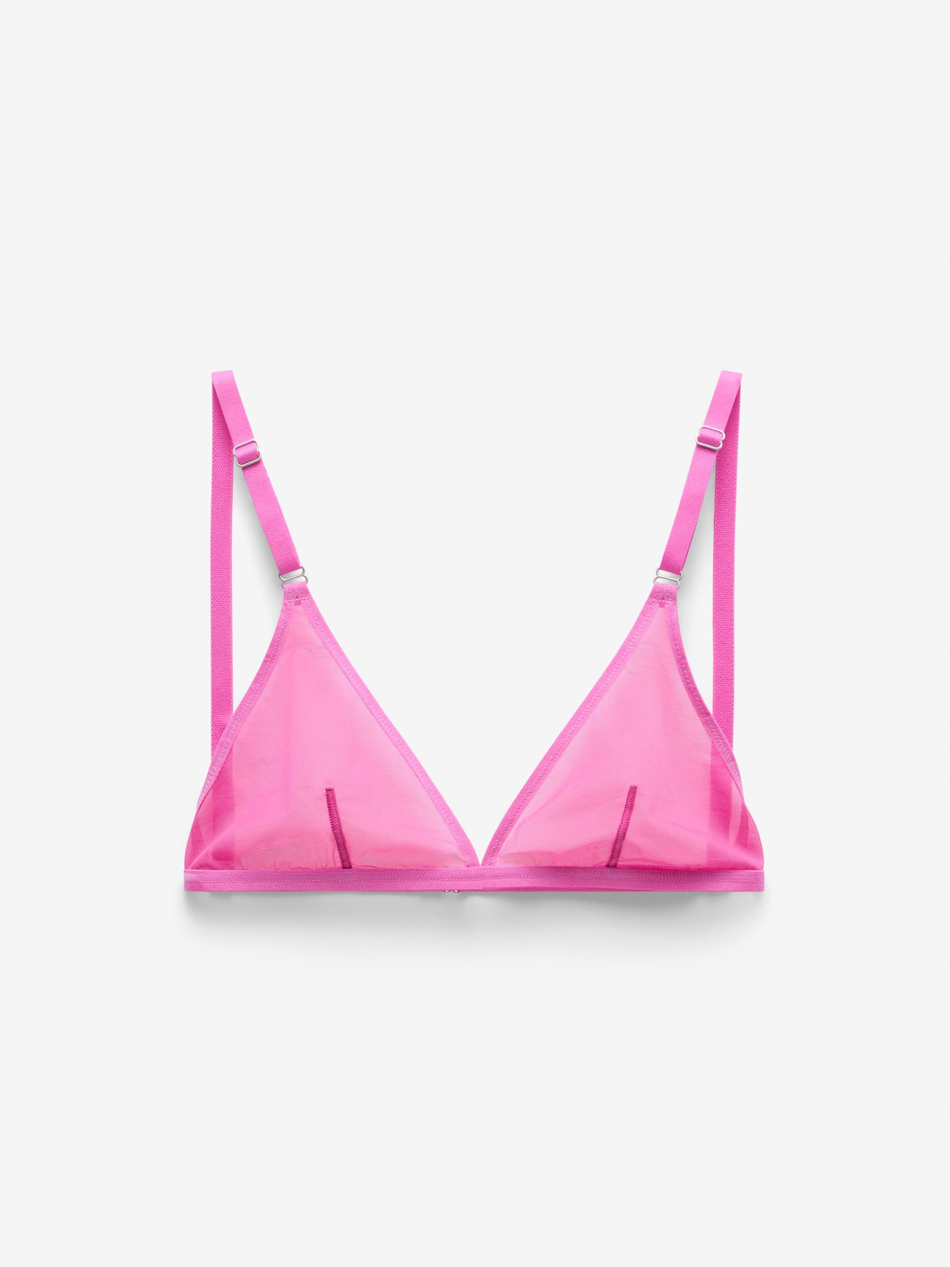 Fine Mesh Triangle Bralette, Hot Pink