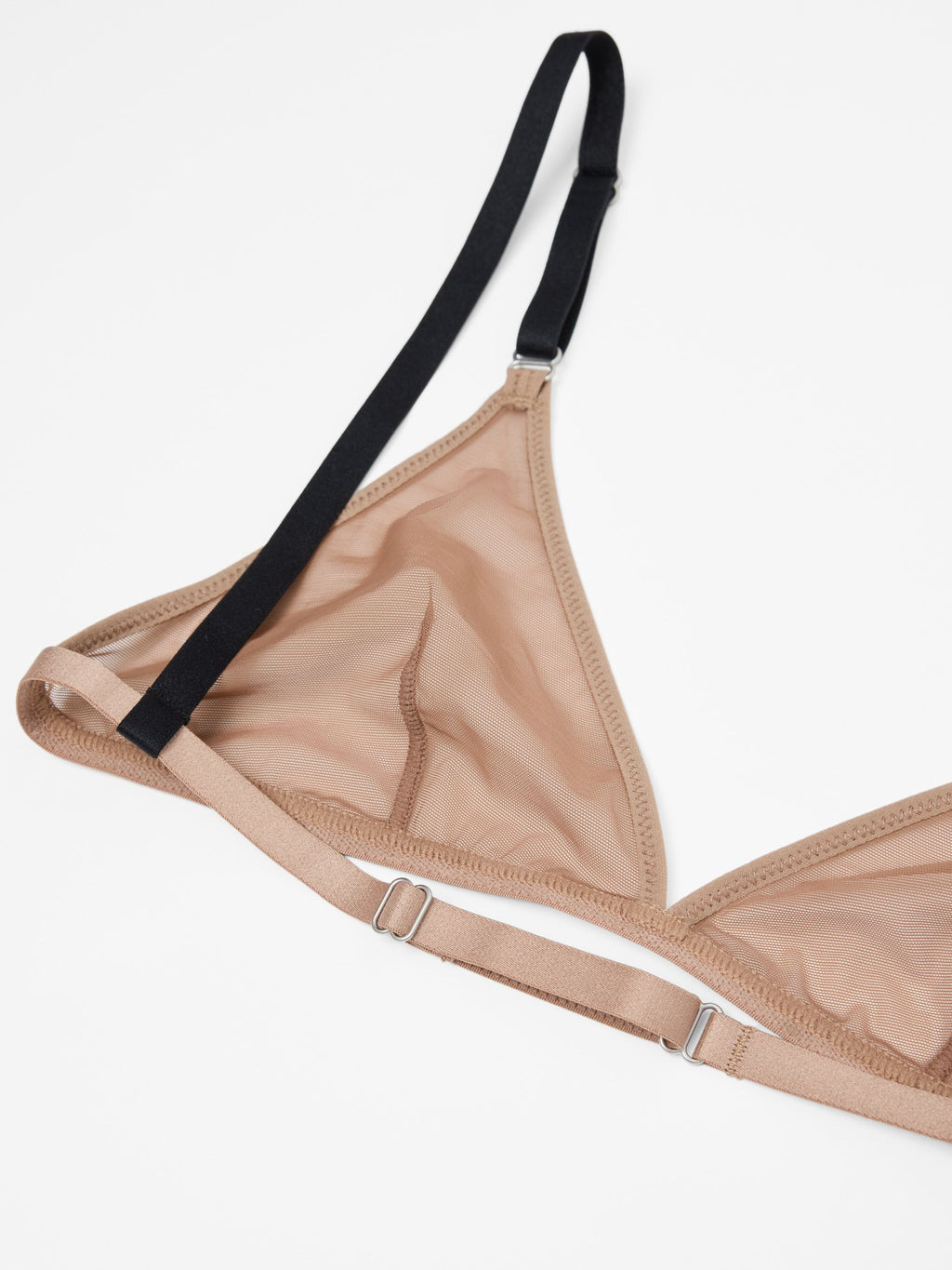 Fine Mesh Triangle Bralette, Taupe
