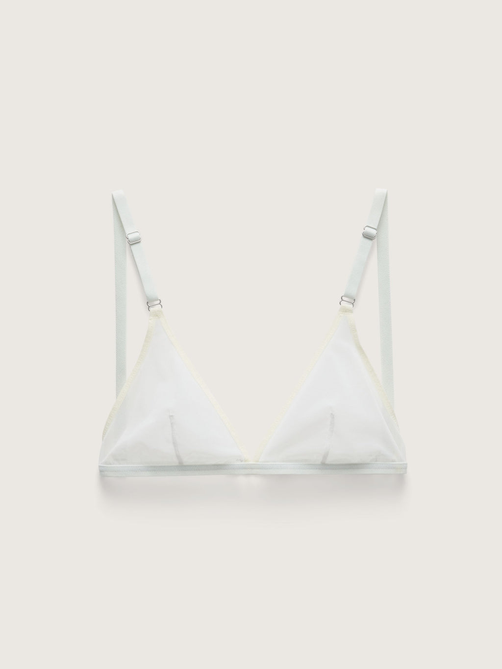 Fine Mesh Triangle Bralette, White
