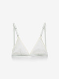 Fine Mesh Triangle Bralette, White
