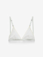 Fine Mesh Triangle Bralette, White