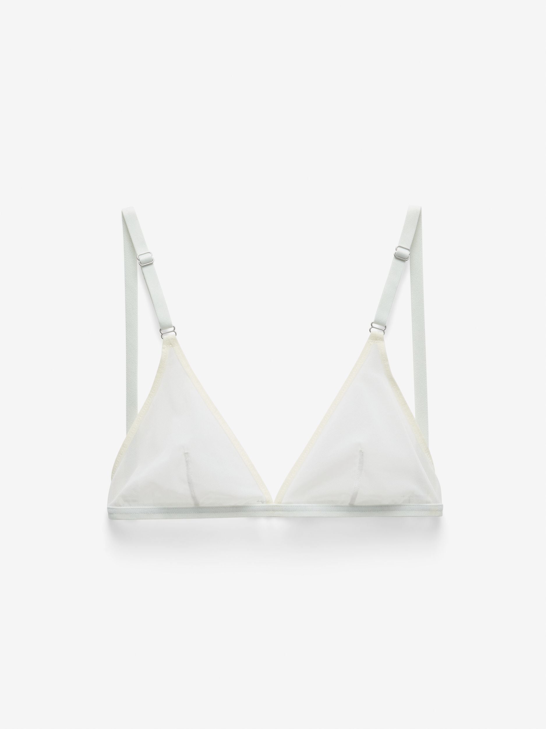Fine Mesh Triangle Bralette, White