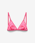 Sheer Stretch Triangle Bralette, Pink Rose