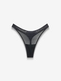 Fine Mesh Dipped Thong, Black