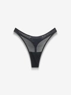 Fine Mesh Dipped Thong, Black