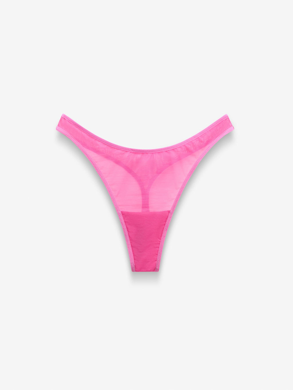 Fine Mesh Dipped Thong, Hot Pink