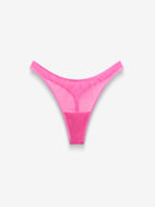 Fine Mesh Dipped Thong, Hot Pink
