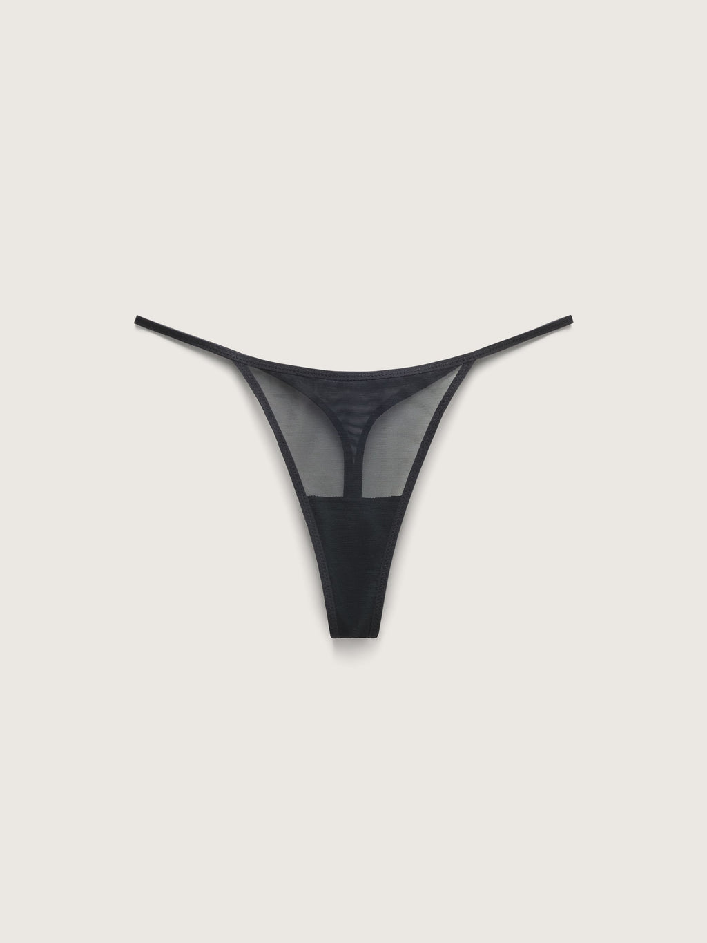 Fine Mesh String Thong, Black