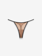 Fine Mesh String Thong, Taupe