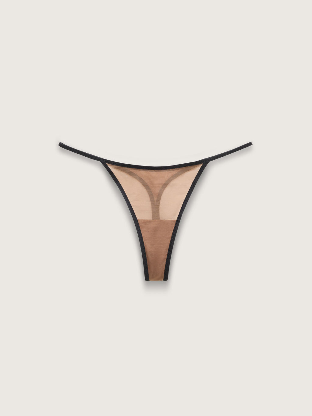 Fine Mesh String Thong, Taupe