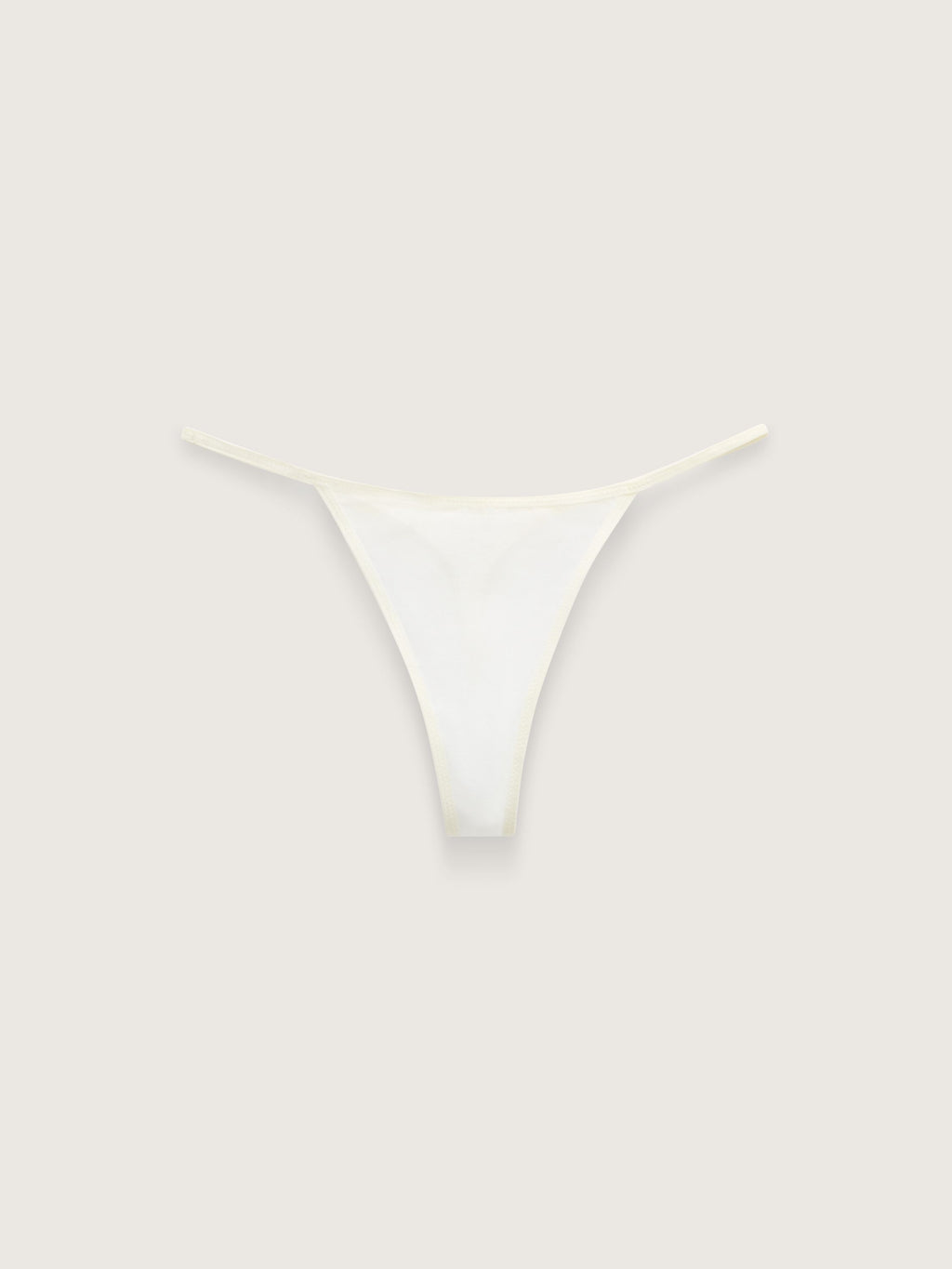 Fine Mesh String Thong, White