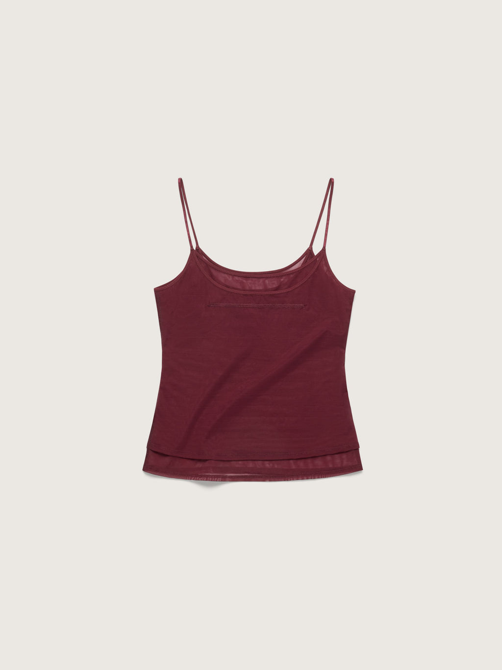 Fine Mesh Double Camisole, Burgundy