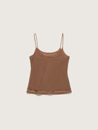 Fine Mesh Double Camisole, Taupe