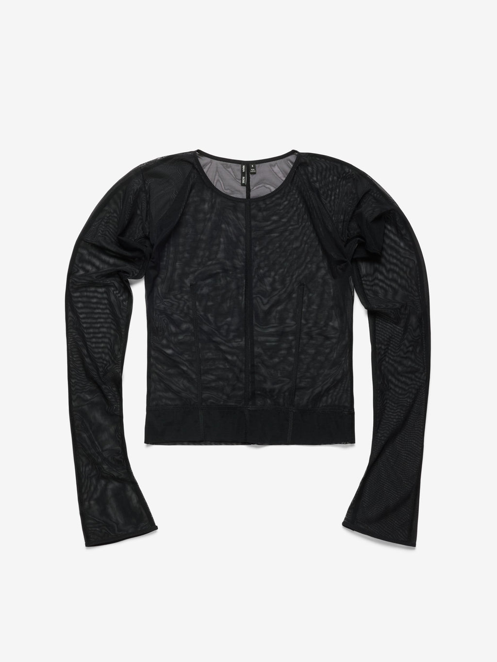 Fine Mesh Long Sleeved Top, Black