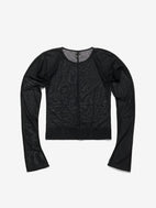 Fine Mesh Long Sleeved Top, Black