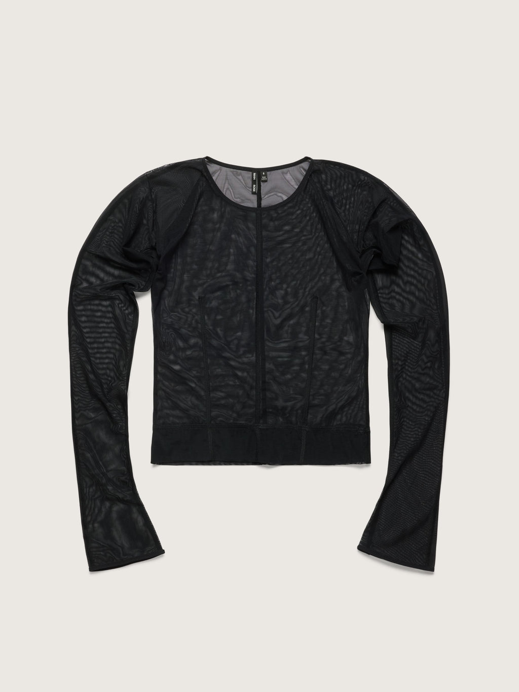 Fine Mesh Long Sleeved Top, Black